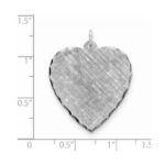 SS Rh-plt Engraveable Heart Patterned Polished Front/Satin Back Disc - Image 3