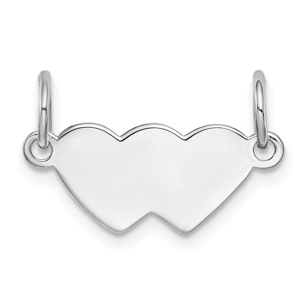 QM486.jpg SS Rh-plt Engraveable Double Heart Polished Front/Satin Back Plate - Image 1