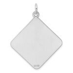 Sterling Silver Rh-plt Engraveable Polished Front/Satin Back Disc Charm - Image 5