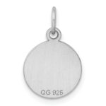 SS Rh-plt Engraveable Round Polished Front/Satin Back Disc Charm - Image 5