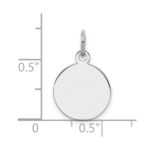 SS Rh-plt Engraveable Round Polished Front/Satin Back Disc Charm - Image 4