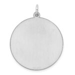 Sterling Silver Rhod-plated ENG. Round Polish Front/Satin Back Disc Charm - Image 5