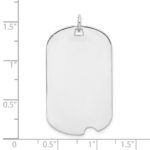 Sterling Silver Rhodium-plated Engraveable Dog Tag Disc Charm - Image 6