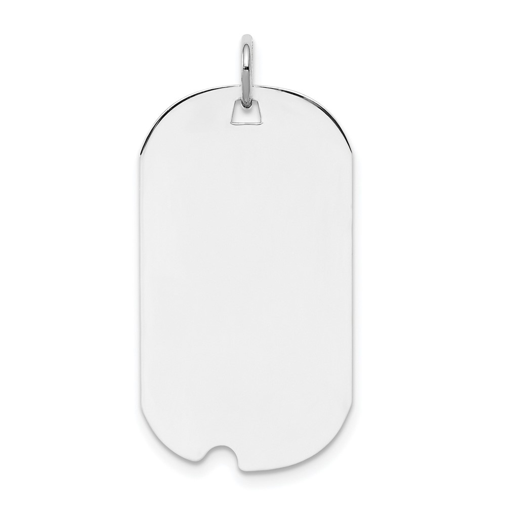 QM504.jpg Sterling Silver Rhod-plate Eng. Dog Tag Polish Front/Satin Back Disc Charm - Image 1