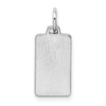 Sterling Silver Rhod-plate Eng. Rect. Polish Front/Satin Back Disc Charm - Image 5