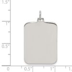 Sterling Silver Rhod-plate Eng. Rect. Polish Front/Satin Back Disc Charm - Image 4