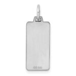 Sterling Silver Rhod-plate Eng. Rect. Polish Front/Satin Back Disc Charm - Image 3