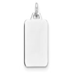 Sterling Silver Rhod-plate Eng. Rect. Polish Front & Back Disc Charm