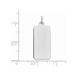 Sterling Silver Rhod-plate Eng. Rect. Polish Front/Satin Back Disc Charm - Image 4