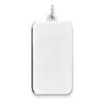 Sterling Silver Rhod-plate Eng. Rect. Polish Front/Satin Back Disc Charm