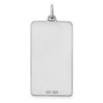 Sterling Silver Rhod-plate Eng. Rect. Polish Front/Satin Back Disc Charm - Image 4