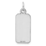 Sterling Silver Rhod-plate Eng. Rect. Polish Front/Satin Back Disc Charm - Image 5