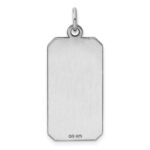 Sterling Silver Rhod-plate Eng. Rect. Polish Front/Satin Back Disc Charm - Image 3