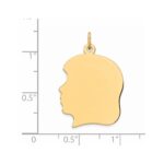 Sterling Silver GP Engraveable Girl Polished Disc Charm - Image 3