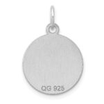 SS Rh-plt Engraveable Round Polished Front/Satin Back Disc Charm - Image 2