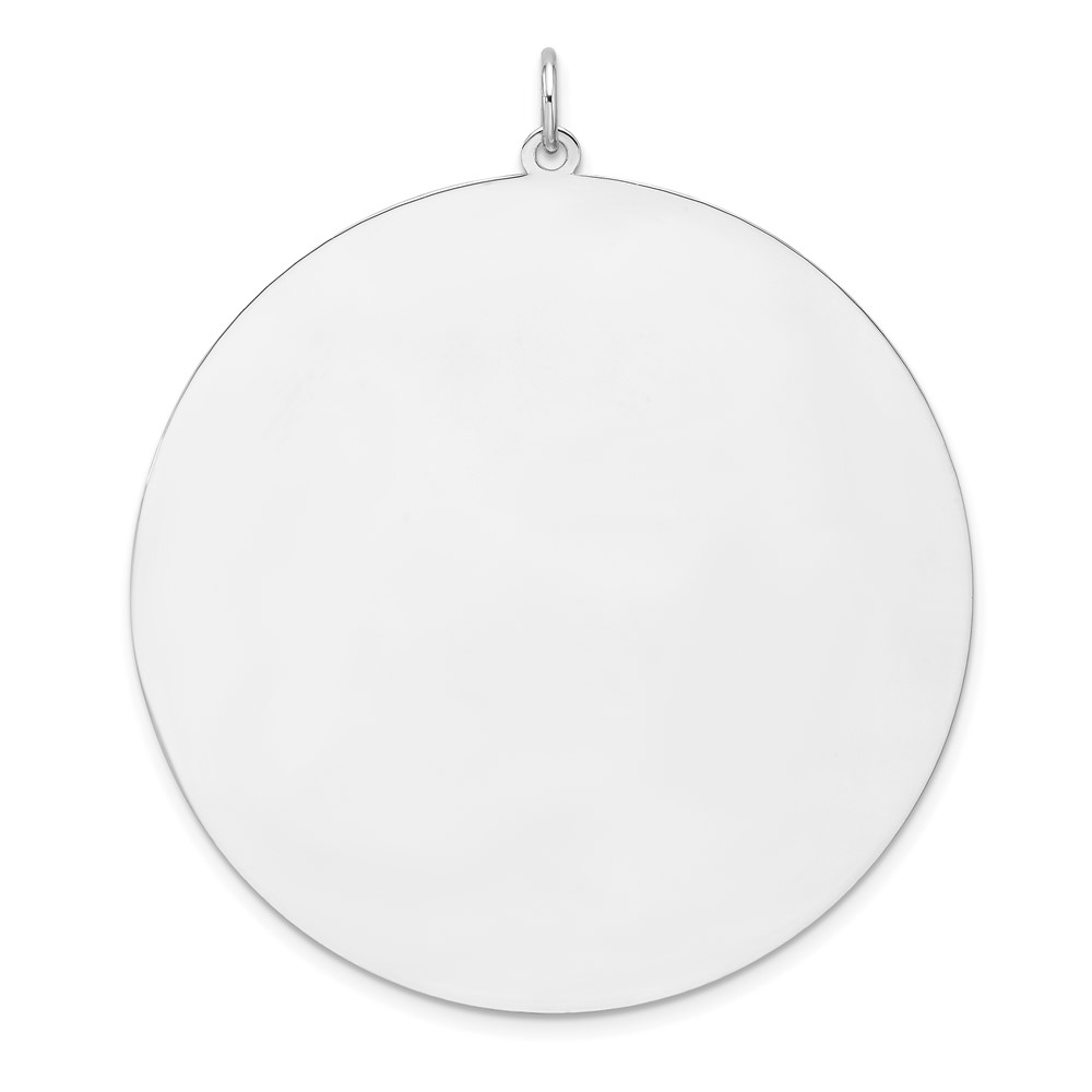 QM542P-1.jpg Sterling Silver Rhod-plated Eng. Rnd Polish Front/Back Disc Charm - Image 1