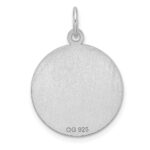 Sterling Silver Rhod-plated Eng. Rnd Polish Front/Satin Back Disc Charm - Image 2