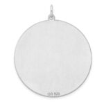 Sterling Silver Rhod-plated Eng. Rnd Polish Front/Satin Back Disc Charm - Image 3