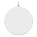 Sterling Silver Rhod-plated ENG. Round Polished Front/Back Disc Charm - Image 2