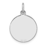 Sterling Silver Rhod-plated Eng. Rnd Polish Front / Back Disc Charm - Image 2