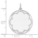 Sterling Silver Rhod-plated Eng. Rnd Polish Front/Back Disc Charm - Image 3