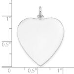 Sterling Silver Rh-plt Engraveable Heart Polished Front/Back Disc Charm - Image 3