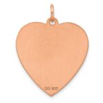 Sterling Silver RG Plated Engraveable Heart Polished Front/Satin Back Disc - Image 2