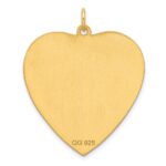 Sterling Silver GP Engraveable Heart Polished Disc Charm - Image 2