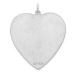 SS Rh-plt Engraveable Heart Polished Front/Satin Back Disc Charm - Image 3