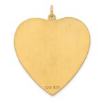 Sterling Silver GP Engraveable Heart Polished Disc Charm - Image 2