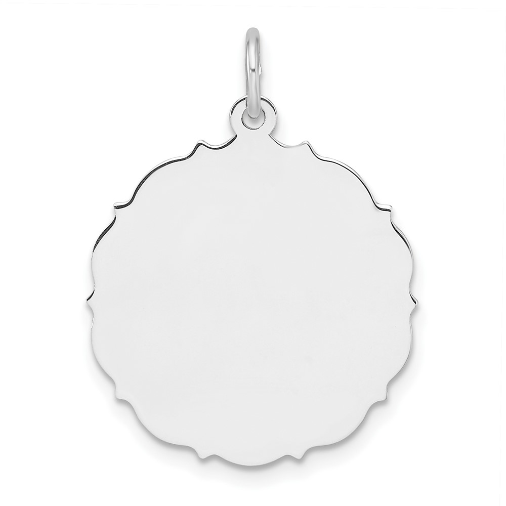 QM552-2.jpg Sterling Silver Rh-plt Engraveable Polished Front/Satin Back Disc Charm - Image 1