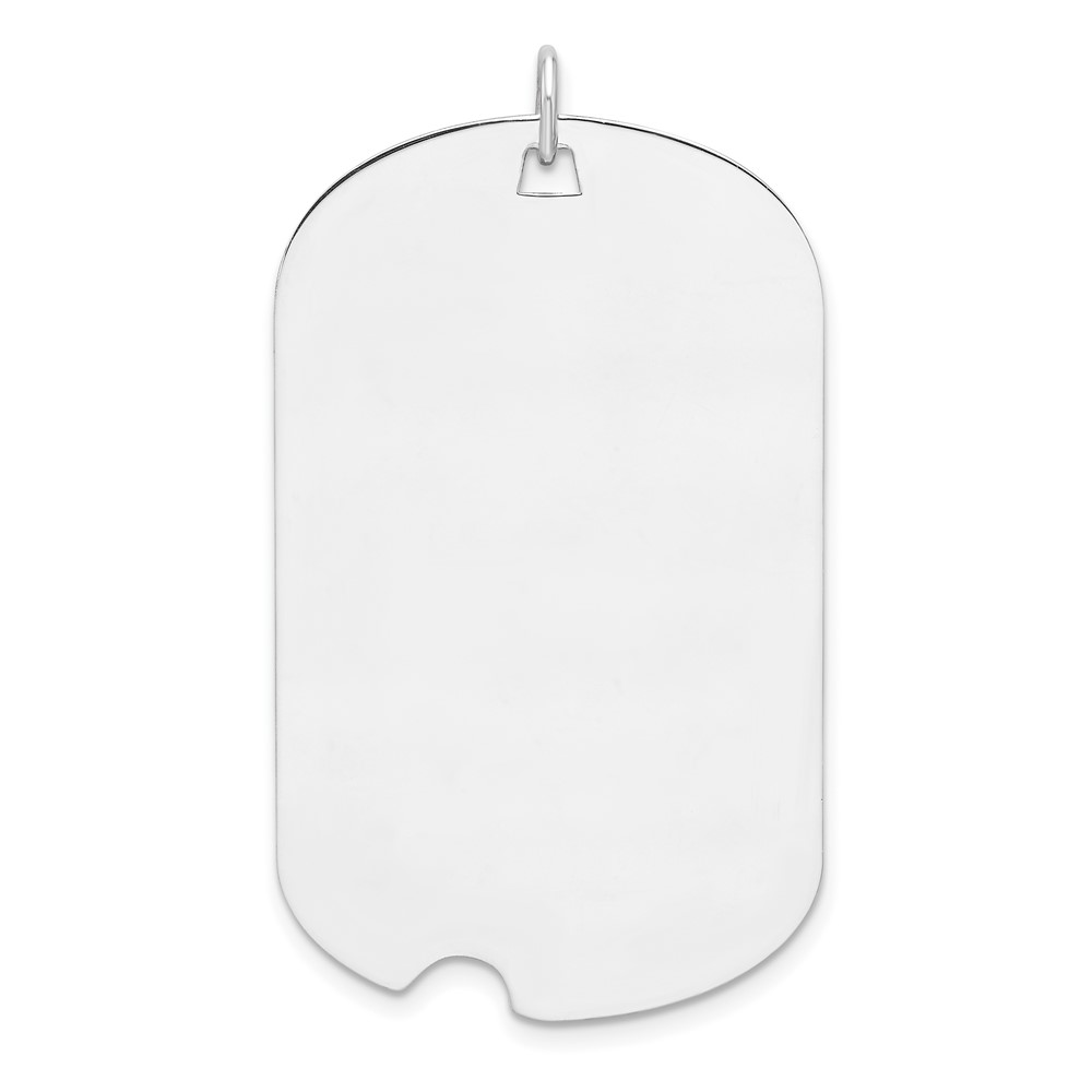 QM554-4.jpg Sterling Silver Rhodium-plated Engraveable Dog Tag Disc Charm - Image 1