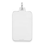 Sterling Silver Rhod.-plated Eng. Rect. Polish Front/Back Disc Charm - Image 2