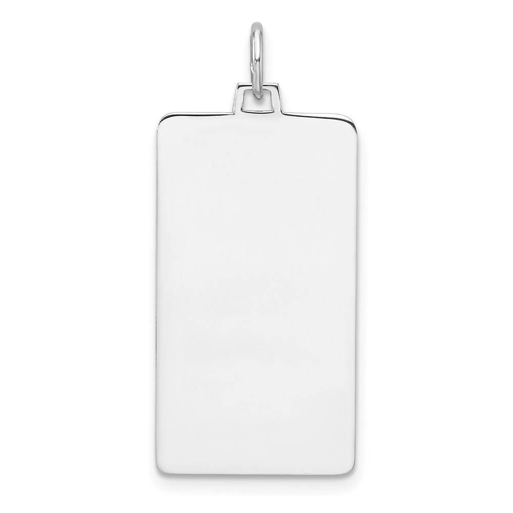 QM556-2.jpg Sterling Silver Rhod-plate Eng. Rect. Polish Front/Satin Back Disc Charm - Image 1