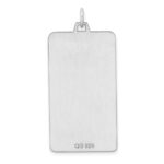 Sterling Silver Rhod-plate Eng. Rect. Polish Front/Satin Back Disc Charm - Image 3