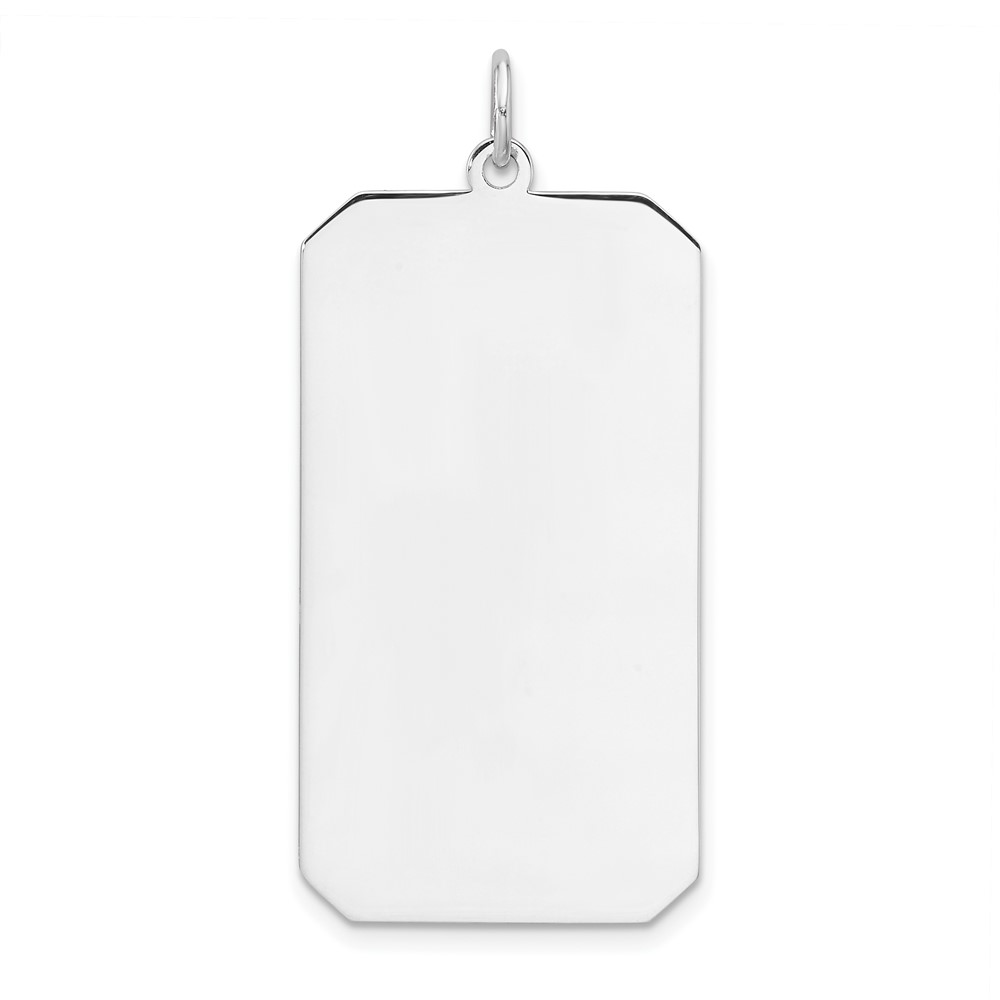 QM559.jpg Sterling Silver Rhod-plate Eng. Rect. Polish Front/Satin Back Disc Charm - Image 1