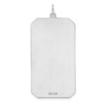 Sterling Silver Rhod-plate Eng. Rect. Polish Front/Satin Back Disc Charm - Image 2