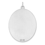 Sterling Silver Rhod-plate Eng. Oval Polish Front/Satin Back Disc Charm - Image 2