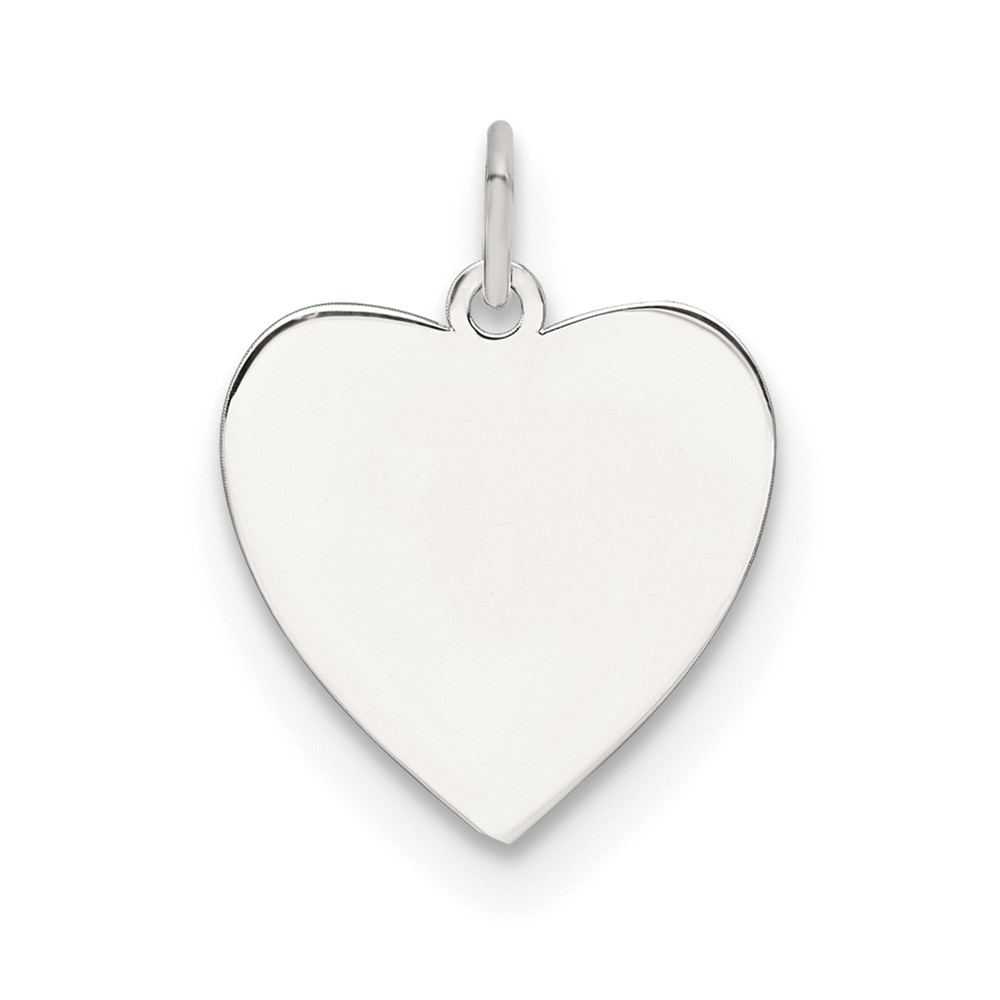 QM569-2.jpg SS Rh-plt Engraveable Heart Polished Front/Satin Back Disc Charm - Image 1
