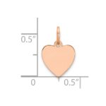 Sterling Silver RG Plated Eng. Heart Polish Front/Satin Back Disc Charm - Image 3