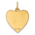 Sterling Silver GP Engraveable Heart Polished Disc Charm - Image 2