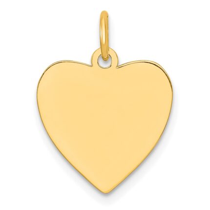 Sterling Silver GP Engraveable Heart Polished Disc Charm
