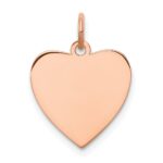 Sterling Silver RG Plated Eng. Heart Polish Front/Satin Back Disc Charm