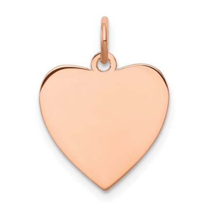 Sterling Silver RG Plated Eng. Heart Polish Front/Satin Back Disc Charm