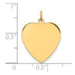 Sterling Silver GP Engraveable Heart Polished Disc Charm - Image 3