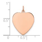 Sterling Silver RG Plated Eng. Heart Polish Front/Satin Back Disc Charm - Image 3