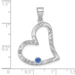 SS/Rhodium-plated 1 Birthstone Heart with SS Bezel Family Pendant - Image 3