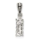 Sterling Silver Antiqued w/14k 2-stone w/Diamond Mothers Pendant Semi-Mount - Image 4