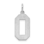 Sterling Silver/Rhodium-plated Polished Number 0 Charm - Image 4