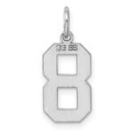 Sterling Silver/Rhodium-plated Polished Number 8 Charm - Image 4
